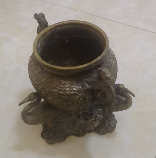 三足鹤耳铜香炉