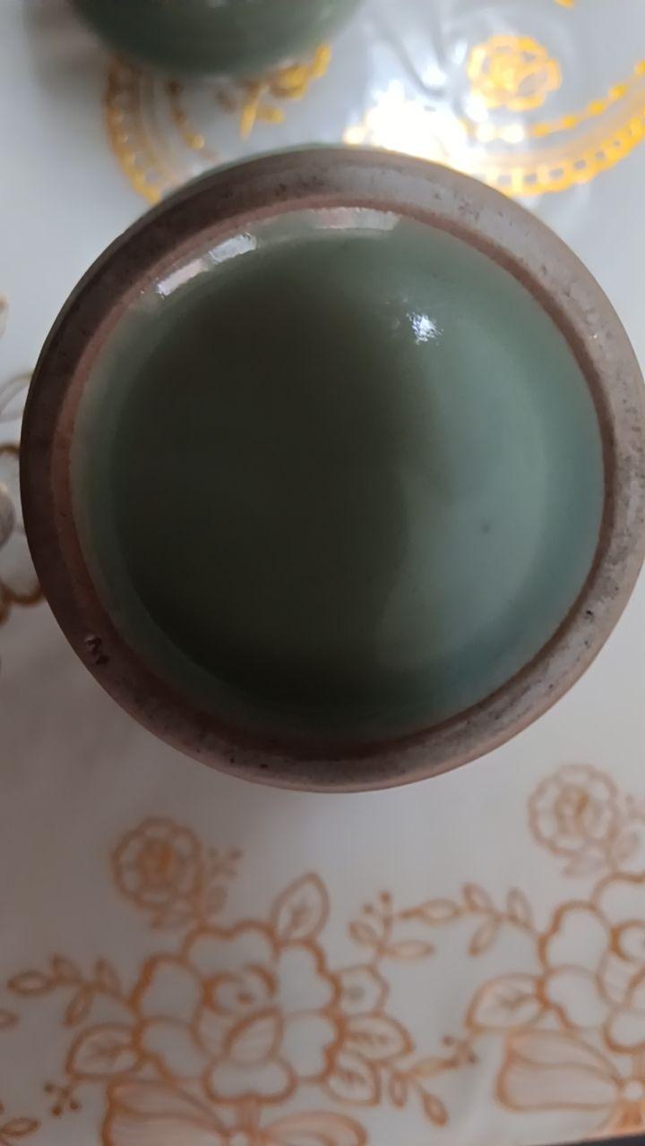 豆青釉弦纹撇口赏瓶