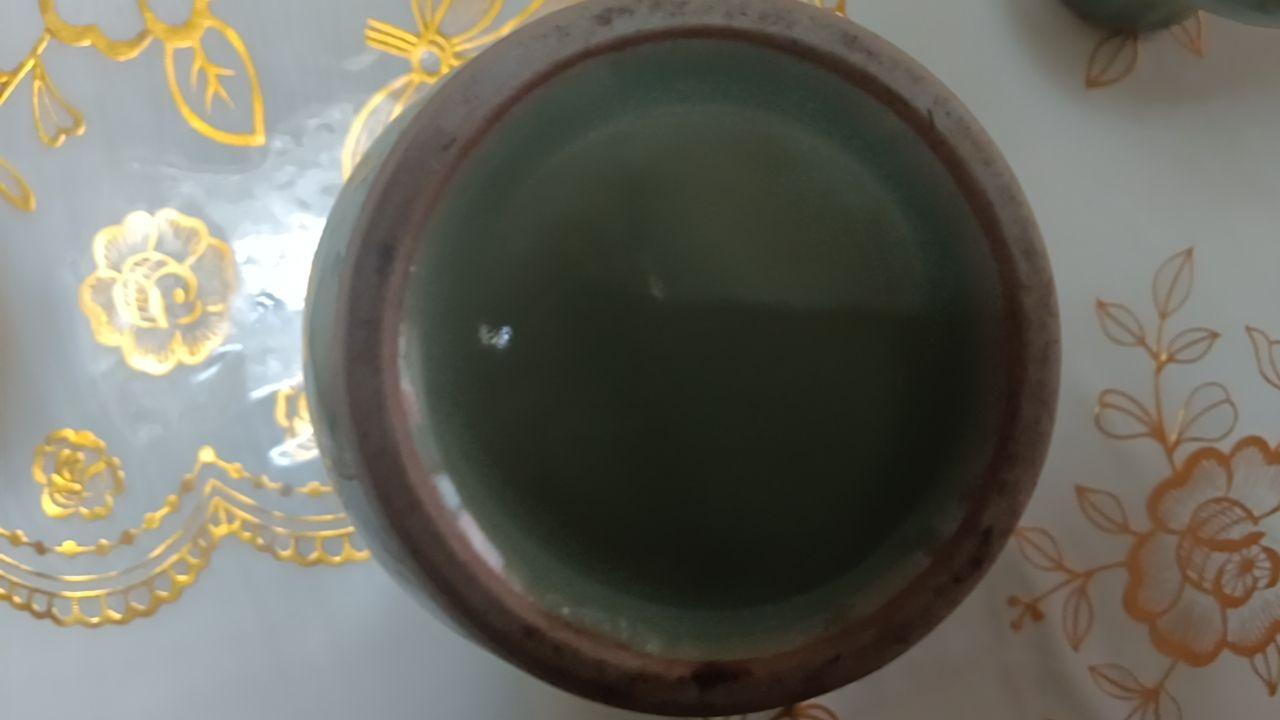 豆青釉弦纹撇口赏瓶