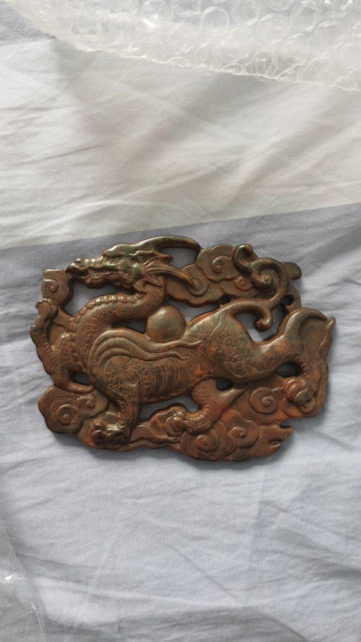云纹行龙铜雕饰件