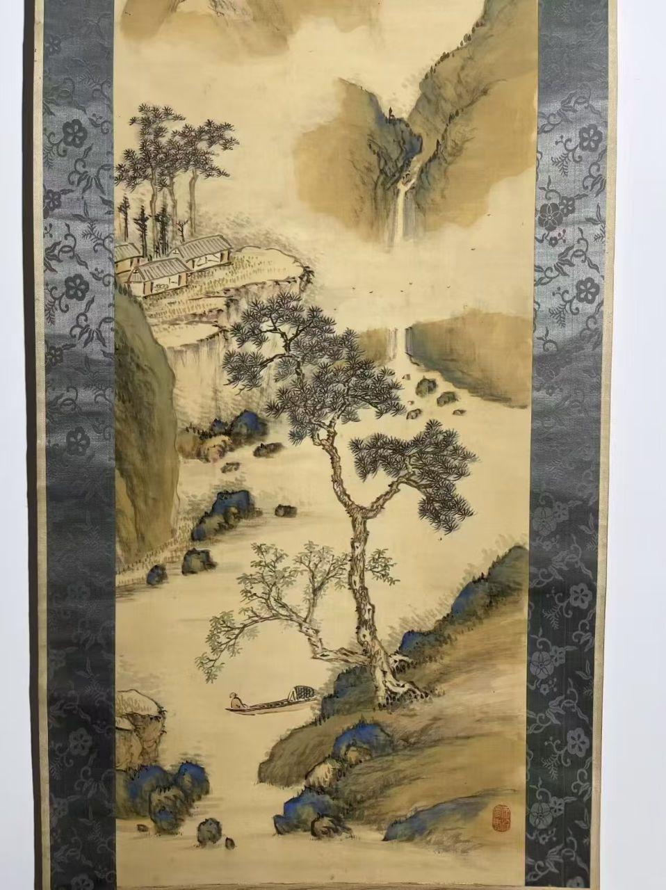 观瀑图立轴