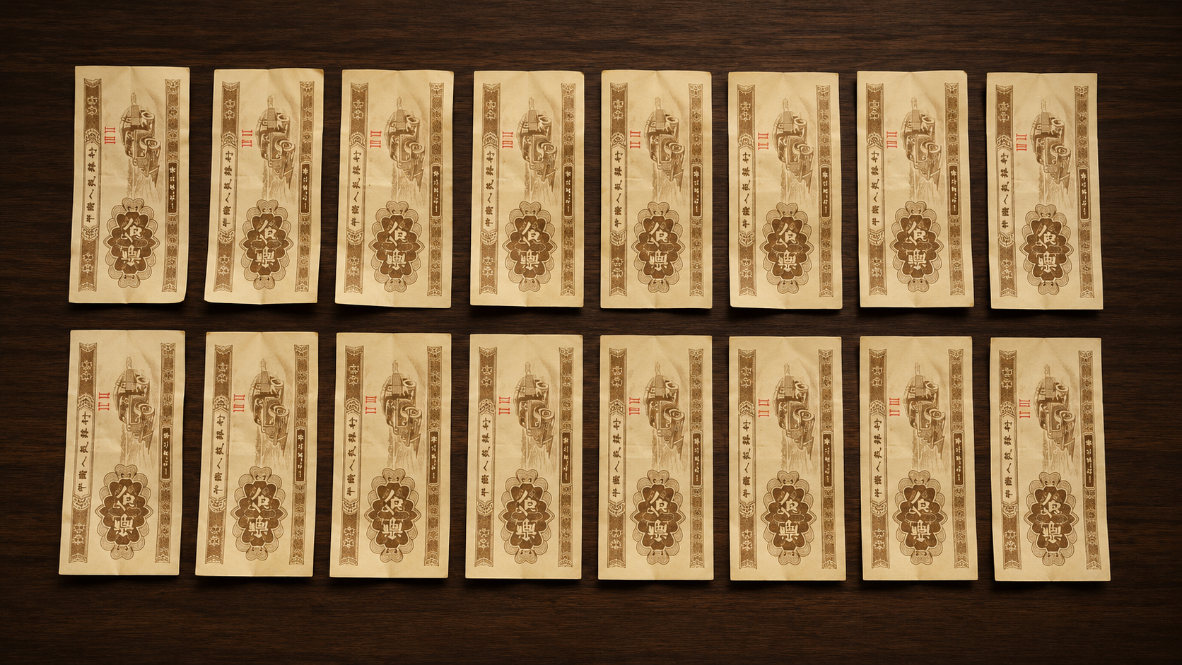 1953年版壹分纸币15张